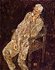 Egon Schiele Portrait of an Old Man Johann Harms painting